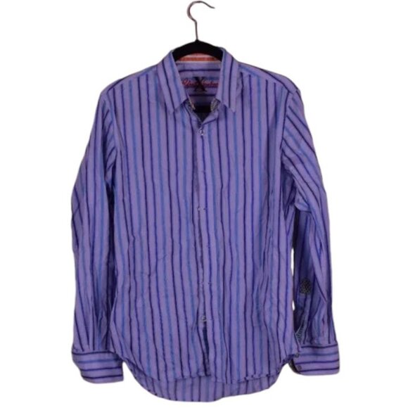Robert Graham Other - Robert Graham Men's Blue Long Sleeve Cotton Button Up Shirt Flip Cuff - Size S